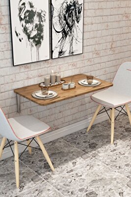 Katlanabilir Duvara Monte Mutfak Masası Açılır Kapanır Raf Masa Ahşap Masa ürün fotoğrafı