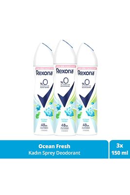 Kadın Sprey Deodorant Ocean Fresh %0 Alüminyum 48 Saat Ter Kokusuna Karşı Koruma 150 Ml X3 ürün fotoğrafı