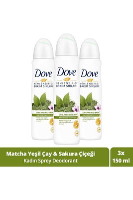 Kadın Sprey Deodorant Canlandırıcı Bakım Matcha Yeşil Çay Ve Sakura Çiçeği 150 ml X3 Adet ürün fotoğrafı