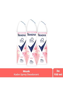 Kadın Sprey Deodorant Musk %0 Alüminyum 48 Saat Ter Kokusuna Karşı Koruma 150 ml X3 ürün fotoğrafı