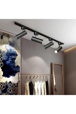 Siyah Kasa Ve Gün Işığı 4 Adet 360 Derece Dönen Led Avize Lamba 1 Mt Raylı Armatür Ray Avize 4 ürün fotoğrafı