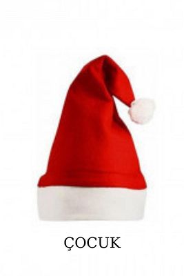 Kırmızı Polar Yılbaşı Noel Baba Şapkası Çocuk Boy ürün fotoğrafı