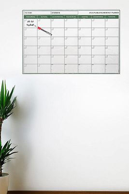Manyetik Yapışkanlı Bir Aylık Program Planlayıcı Takvim 85x56 Cm ürün fotoğrafı