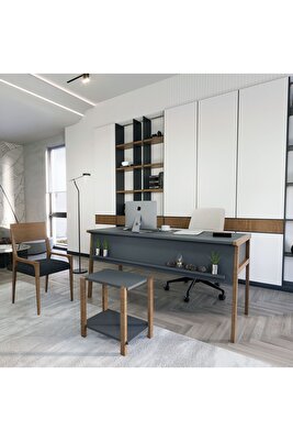 Zenith Ofis Masa Takımı Ofis Takımı Antrasit Ceviz ürün fotoğrafı