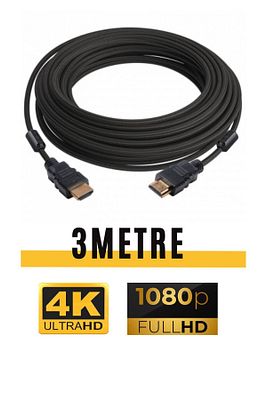 Ultra HD 4K HDMI Kablosu 3Metre Yüksek Hızlı HI-Speed 3.0 Çift Kat 1.Sınıf Örgülü HDMI Kablo ürün fotoğrafı