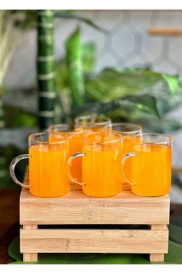 6 Adet Borosilikat Isıya Dayanıklı Termısıl Cam Kupa Bardak 200 ml ürün fotoğrafı