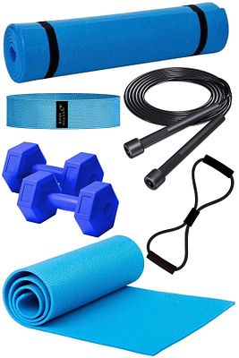 Son Kalite Pilates Seti Inanılmaz Fiyat Pilates Minderi 2 Adet Dambıl Squat Band Atlama Ipi Direnç ürün fotoğrafı