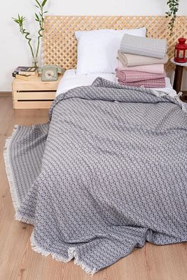 Store Leodikya Tek Kişilik Saçaklı Pike Ve Yatak Örtüsü ürün fotoğrafı