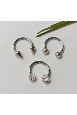 Cerrahi Çelik Piercing, Küpe, Kulak, Dudak, Kıkırdak, Tragus, Helix, (3 LÜ SET)-4200111-isil ürün fotoğrafı