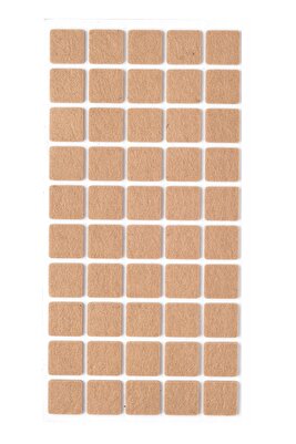 50 Adet Yapışkanlı Sandalye, Masa, Koltuk Altı Parke Koruma Keçesi, Kare, 2 X 2 Cm ürün fotoğrafı