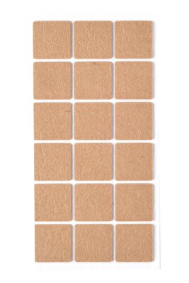 18 Adet, Yapışkanlı Sandalye, Masa, Koltuk Altı Parke Koruma Keçesi, Kare, 3,5 X 3,5 Cm ürün fotoğrafı