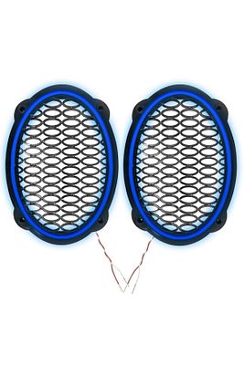 Ledli Hoparlör Kapak Oval 12v 2adet Pk-5052, Mavi ürün fotoğrafı