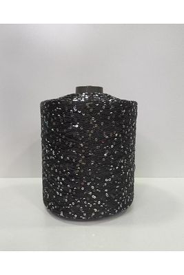 Siyah Renk Üzeri Gümüş Pullu İp (Yeni) 200 Gram ürün fotoğrafı