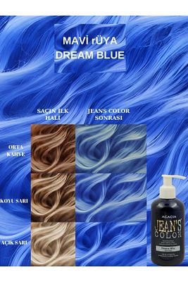 Jean's Color Amonyaksız Renkli Saç Boyası Mavi Rüya 250 ml . Dream Blue Hair Dye 8680114782850 ürün fotoğrafı