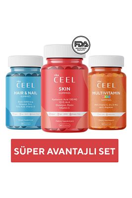 3'lü Cilt , Saç&Tırnak ve Çocuk Gummy Vegan Çiğnenebilir Vitamin ürün fotoğrafı