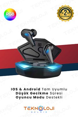 Kulaklık Bluetooth Kablosuz Oyuncu Kulak İçi Mikrofonlu ürün fotoğrafı