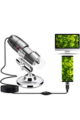 Dijital Taşınabilir 1000X 2MP 8 Ledli Usb Mikroskop ürün fotoğrafı