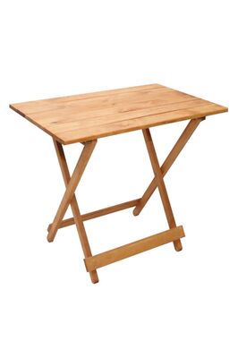 Dekoratif Ahşap Katlanır Masa Piknik Balkon Masası 70cm X 60cm ürün fotoğrafı