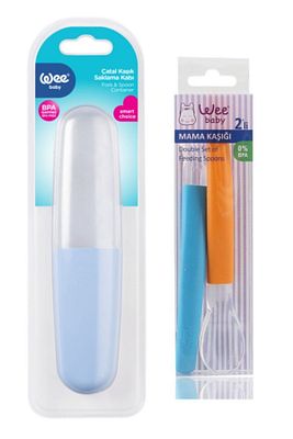 Çatal Kaşık Saklama Kabı + Silikon Mama Kaşığı 2 'li Set ürün fotoğrafı