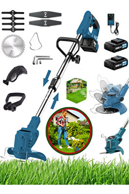 Germany GOLD SERİ 3800 VF 20 AH 2 Akülü Çim Çalı Ot Biçme Tırpanı Teleskopik Uzatmalı ürün fotoğrafı