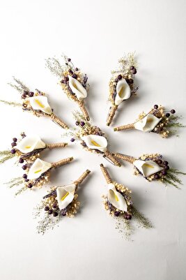 10 Adet Sarı Renk Kuru Çiçek Damat Sağdıç Yaka Çiçeği ürün fotoğrafı