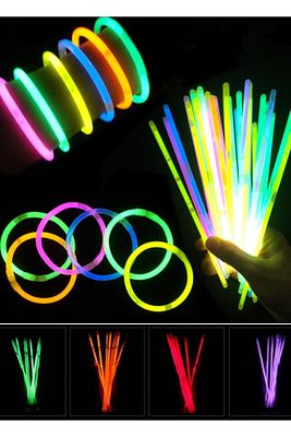 50 Adet Floresan Işık Kızdırma Çubukları Bileklik Parti Neon Düğün Partisi Konser Doğum Günü Parti ürün fotoğrafı