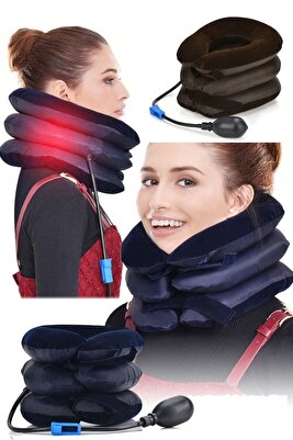 3 Katlı Boyun Fıtığı Oturma Bozukluğu Ortopedik Şişme Pratik Boyunluk Yastık Portatif ürün fotoğrafı