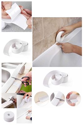 Su Sızdırmaz Banyo Mutfak Pvc Kapı Pencere Kenar Bandı 3.2 Mt Beyaz ürün fotoğrafı