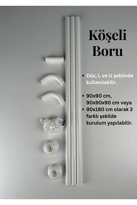 Köşeli Banyo Borusu L Duş Borusu ürün fotoğrafı