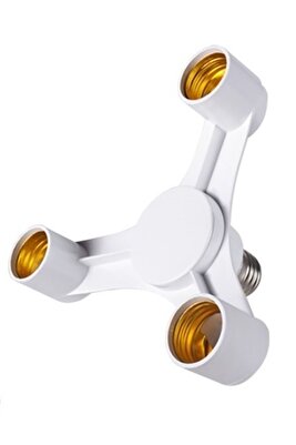 E27 3Lü Duy Çoğaltıcı - Lamba Duy Çoklayıcı - E 27 3 In 1 Ampul Duy Çoğaltma Studio Lamp ürün fotoğrafı