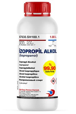 Saf ipa izo propil - 1 Litre %99.9 Temizlik Solventi (izopropil) ürün fotoğrafı