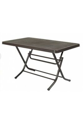 Plastik Katlanır Masa 70x120 Balkon Bahçe Kamp Yemek Masası Mobilyası 6 Kişilik (acı Kahve) Xömbx1 ürün fotoğrafı