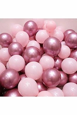 Krom Pembe Ve Makaron (pastel) Pembe Renk 15 Li Balon ürün fotoğrafı