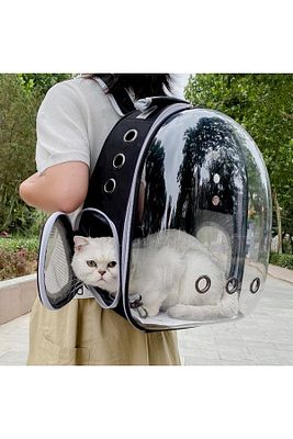 Elips Kedi Taşıma Çantası Siyah El Ve Sırt Çantası 6 Hava Kanalı 2 Fileli Cep Kedi Taşıma Çantası ürün fotoğrafı