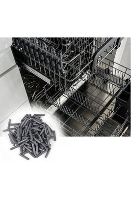 100 Adet Gri - Pas Önleyici Bulaşık Makinesi Sepeti Plastik Kapak Uçları Çizilmeleri Engeller ürün fotoğrafı