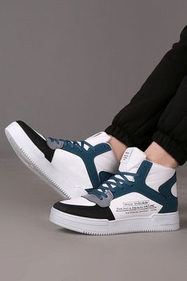 Beyaz-petrol Unisex Yüksek Bilekli Basketbol Ayakkabsı ürün fotoğrafı