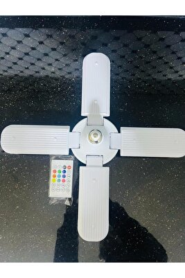 Bluetooth Hoparlör Disko Topu Rgb Led Işıklı Renkli Işık Lamba 4 Kanatlı Kumandalı Ampul ürün fotoğrafı