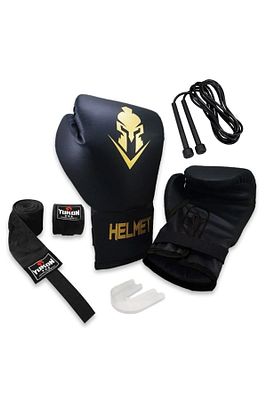 Helmet Boks Eldiveni Boks Dişliği Boks Bandajı ve Atlama İpi 4 Lü Boks Seti ürün fotoğrafı