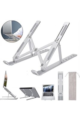 Metal Ayarlanabilir Dizüstü Destek Tabanı Tamamen Katlanabilir Taşınabilir Laptop Yükseltici ürün fotoğrafı