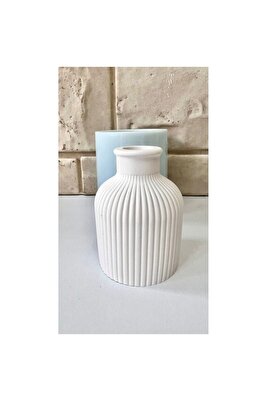 Çizgili Düz Vazo Silikon Kalıp ürün fotoğrafı