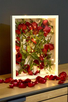 Led Işıklı Gül Kutusu Çiçek Çerçevesi Anı Kutusu Gül Çerçeve ürün fotoğrafı