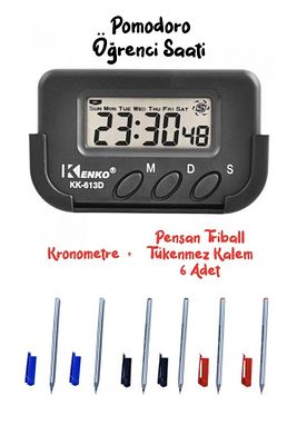 Pensan Tükenmez Kalem Seti Pomodoro Öğrenci Saati Kronometreli Ders Çalışma Saati Masa Saati ürün fotoğrafı