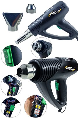 Alman 2400 Watt Hybrid Motorlu Akım Korumalı Bakır Rezistans 2 Kademeli Sıcak Hava Isı Tabancası ürün fotoğrafı