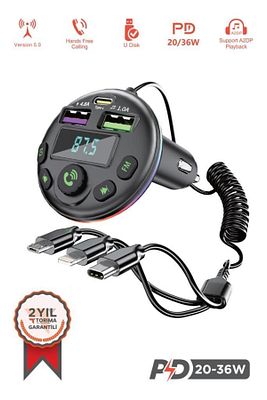 G14 36W PD Şarj Özellikli Dijital Göstergeli Bluetooth Fm Transmitter ürün fotoğrafı