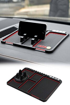 Araç İçi Kaydırmaz Ped 3D Numaratör Telefon Tutuculu Torpido Kaydırmaz XL Kare ürün fotoğrafı