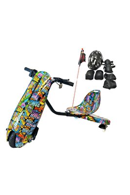 Drift Car Elektrikli Kaykay Dirift Kar Hoverboard Scooter Bluetooth Kask Dizlik Dirseklik Bayrak ürün fotoğrafı