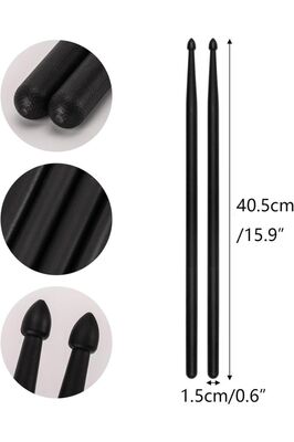 Baget Siyah Polyamide Kırılmaz 5 A - Davul - Bateri Bageti Drumsticks 5a Pürüzsüz Yüzey ürün fotoğrafı