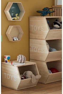 Kids Çocuk&bebek Odası Iskandinav Mobilya Puzzle Oyuncak Dolabı (3 MODÜL) ürün fotoğrafı
