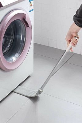 ( + 1 Yedekli ) Mikrofiber Başlıklı Girintili Yüzey Dip Köşe Raf Temizleme Mopu Toz Alma Fırçası ürün fotoğrafı