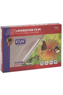 Laminasyon Filmi Parlak A5 125 Micron 100'lü ürün fotoğrafı